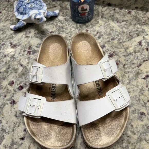 Birkenstock White Double Strap Sandals - Picture 3 of 9